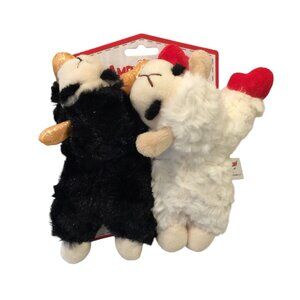 Lamb Chop Halloween Plush Squeak Dog Toys Black with Orange Metallic Accents Set